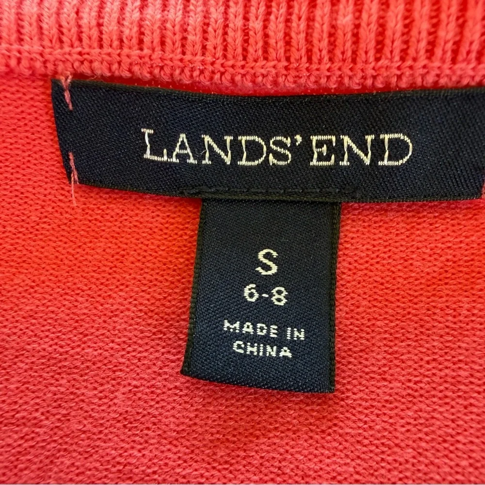 Lands’ End‎ Coral Cardigan Set S 6/8 Cotton Blend Button Front Lightweight Layer